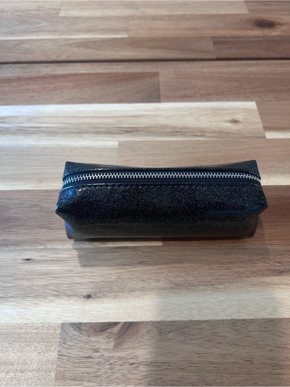 Yves Saint Laurent Beauté Black Glitter Sparkle Cosmetic Makeup Bag Pouch